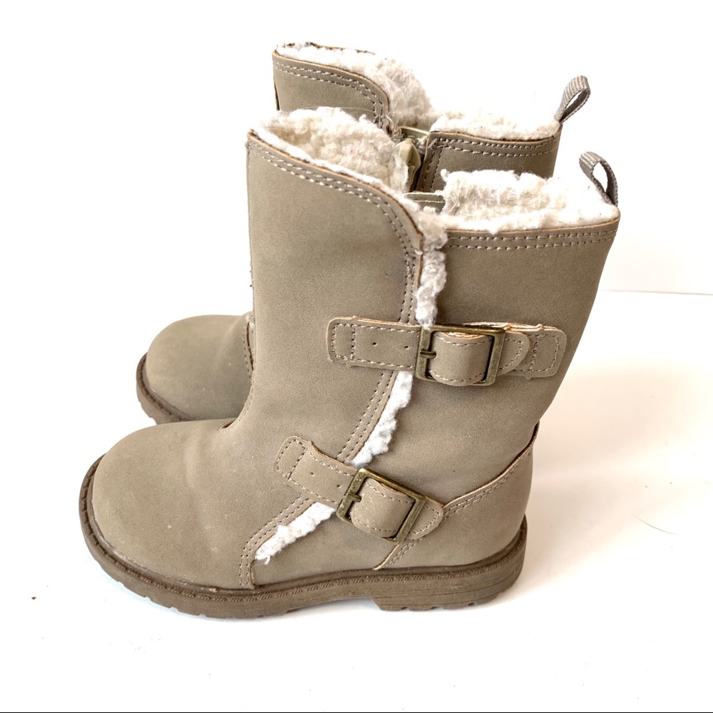 OSHKOSH Faux Fur Zippered Tan Boots—SZ. 6 - Picture 6 of 12